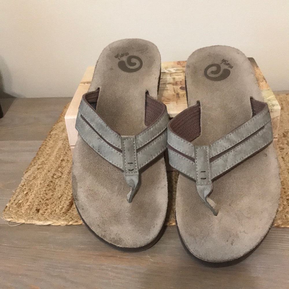 ⚫️ Teva ⚫️… Men’s 9… Eddy Leather Sandals/Flip Flop… Dune